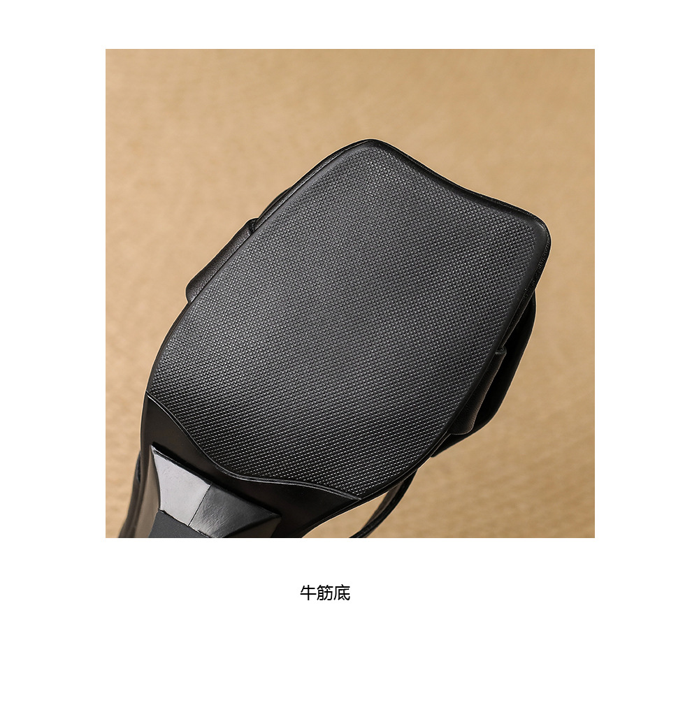 Sandal cao gót nữ hở mũi đính đá lấp lánh, gót 6 cm, mùa hè — đen chi tiết 19