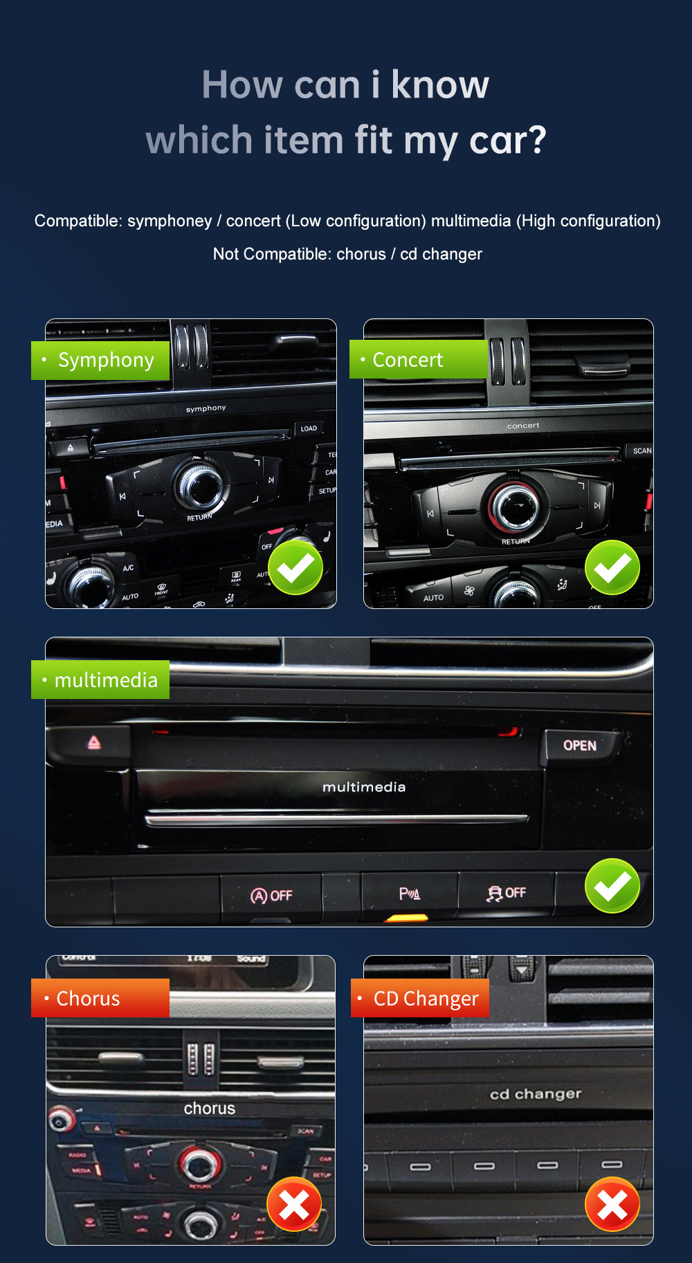 8.8 inch wireless CarPlay display for Q5 2009-2017 radio player