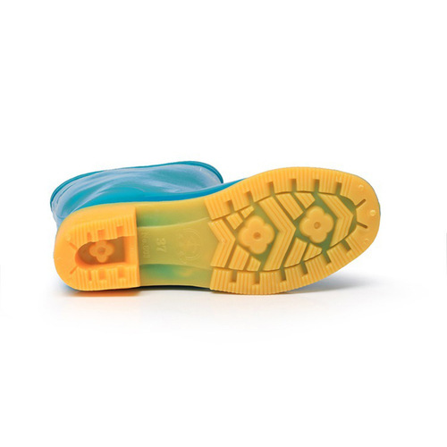 Mid-calf women's thickened rain boots, solid color waterproof rain shoes, anti-slip women's rain boots, wear-resistant work safety shoes