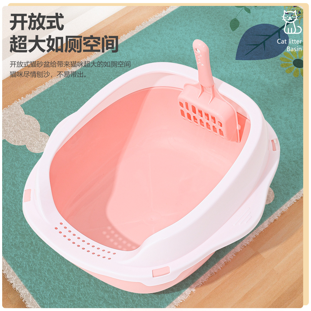 Gran cuenca de arena para gatos semicerrada inodoro para gatos pala de arena para gatos desmontable para gatos artículos de plástico para mascotas inodoro para gatos mayorista