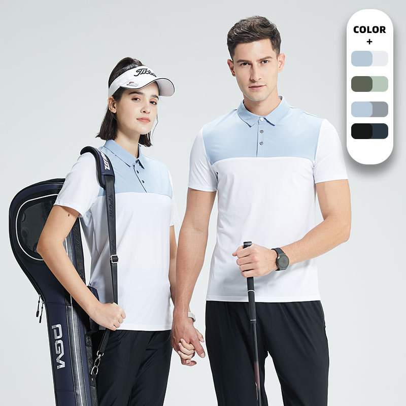 Contrast Quick-drying Top Sports Short-sleeved Men's T-shirt Golf Fitness Clothing Outdoor Group Clothing Lel POLO Shirt for Men