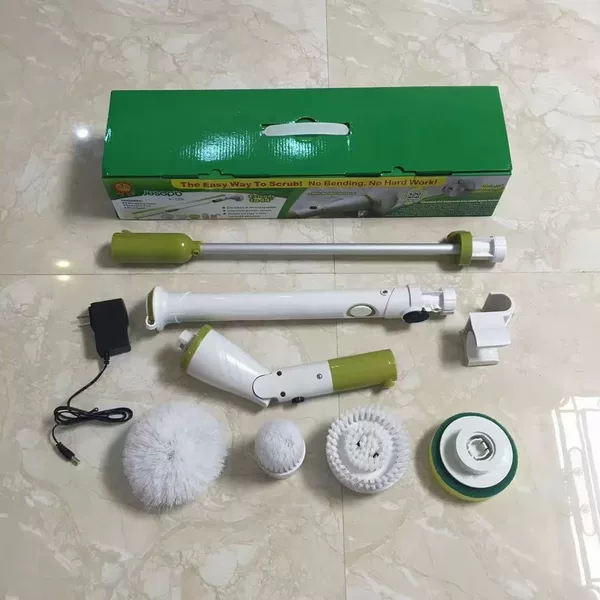Cross-border Electric Scrubber Wireless Electric Cleaning Brush with Long Handle, Handheld Cleaning Brush, No Bending Required