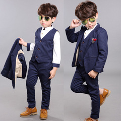 2023 Spring Batch Wholesale Boys' Set Children's Three-Piece Suit Kids' Blazer Flower Boy's One-Time Delivery