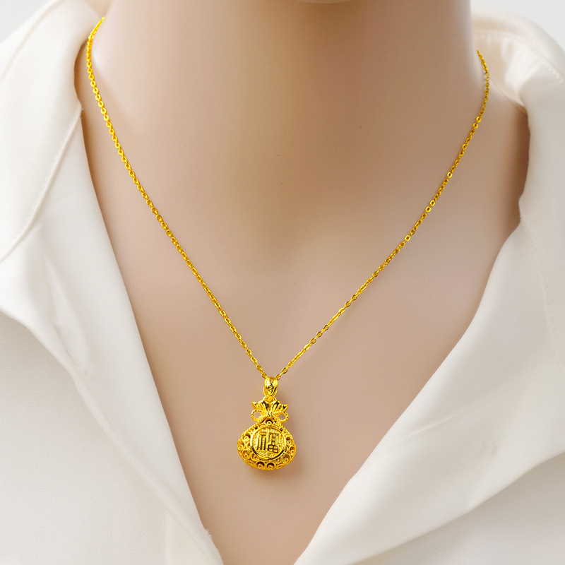 Moda Vietnam oro suerte bolsa colgante de verano de las mujeres en línea celebridad vivo cobre chapado en oro fábrica de joyas al por mayor