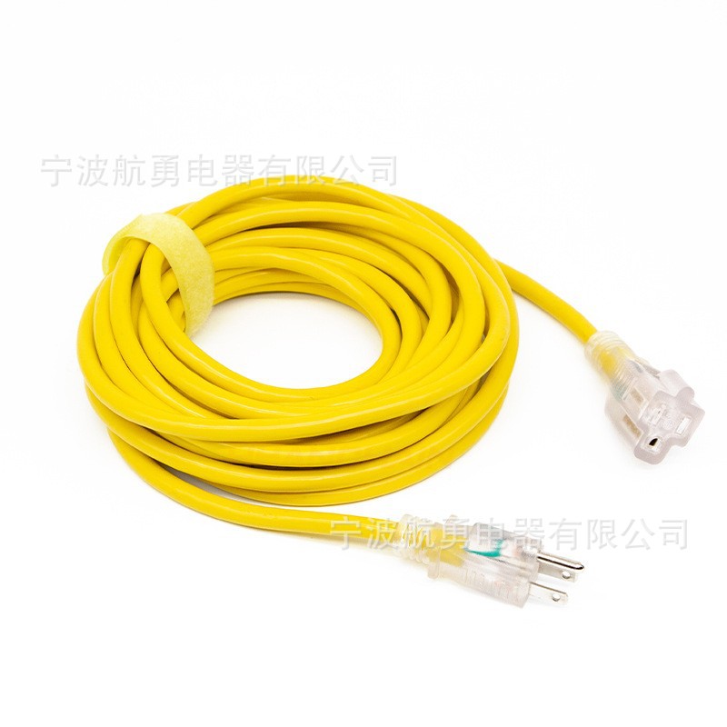 Cable de extensión de lámpara impermeable al aire libre estándar estadounidense transparente de tres conexiones 5 - 15P a 5 - 15R cable de alimentación de la impresora
