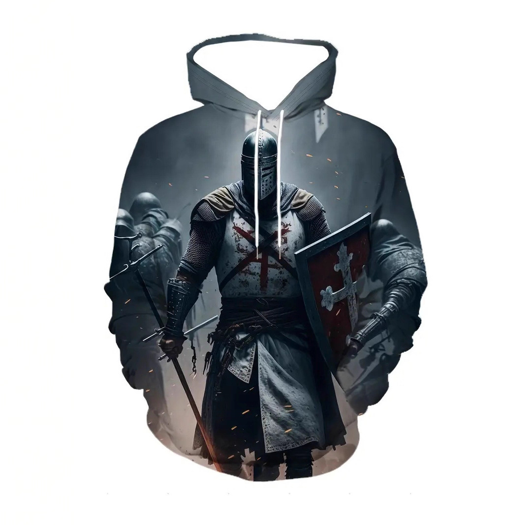 Autumn 3D Digital Printed Sweater Men's Long Sleeve Pullover Hoodie Elastic Warm Loose Clothes_voghion.com