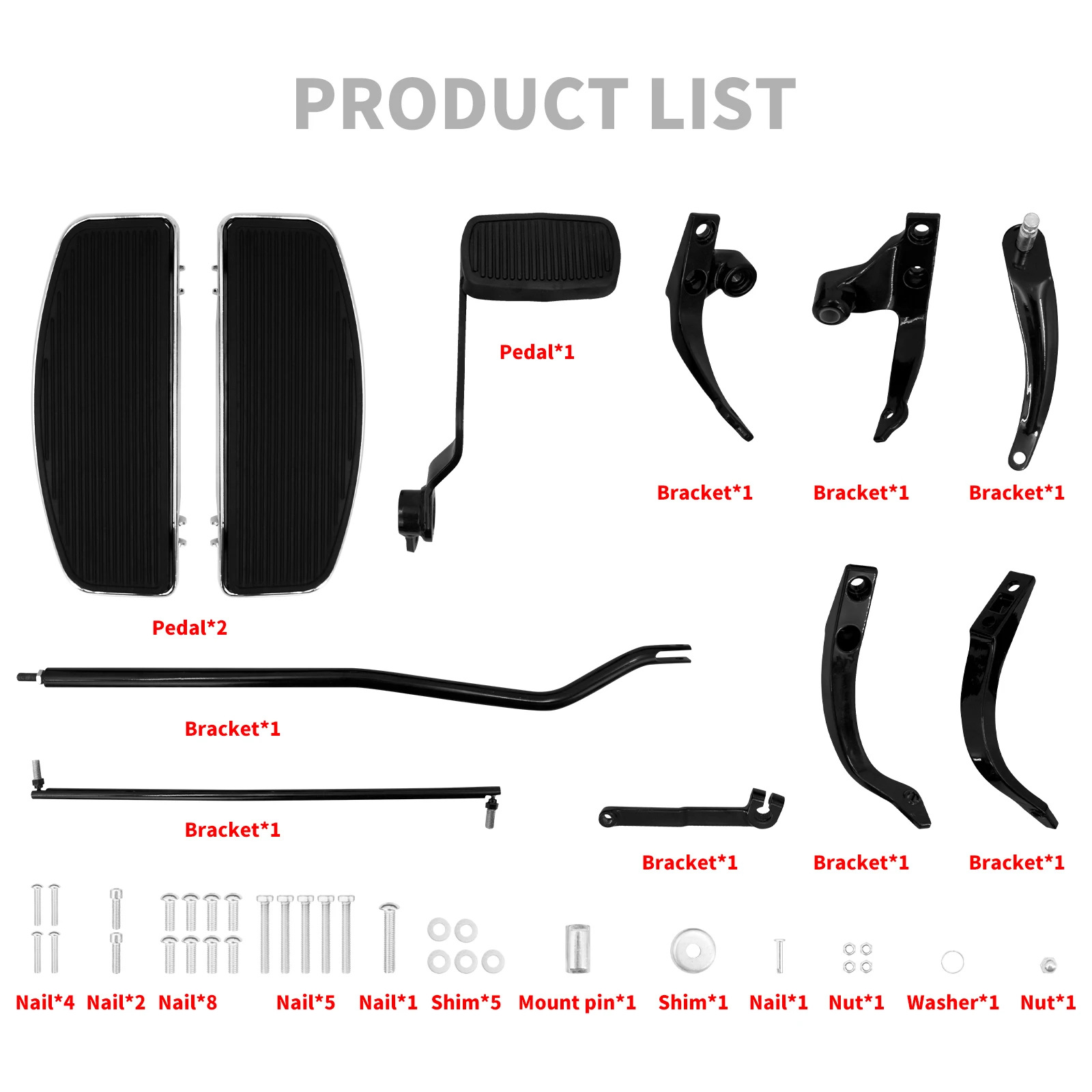 Suitable for Harley Dina Foot Pedals, Driver Pedals, Large Foot Pedals, Front Pedals 06-17 Years