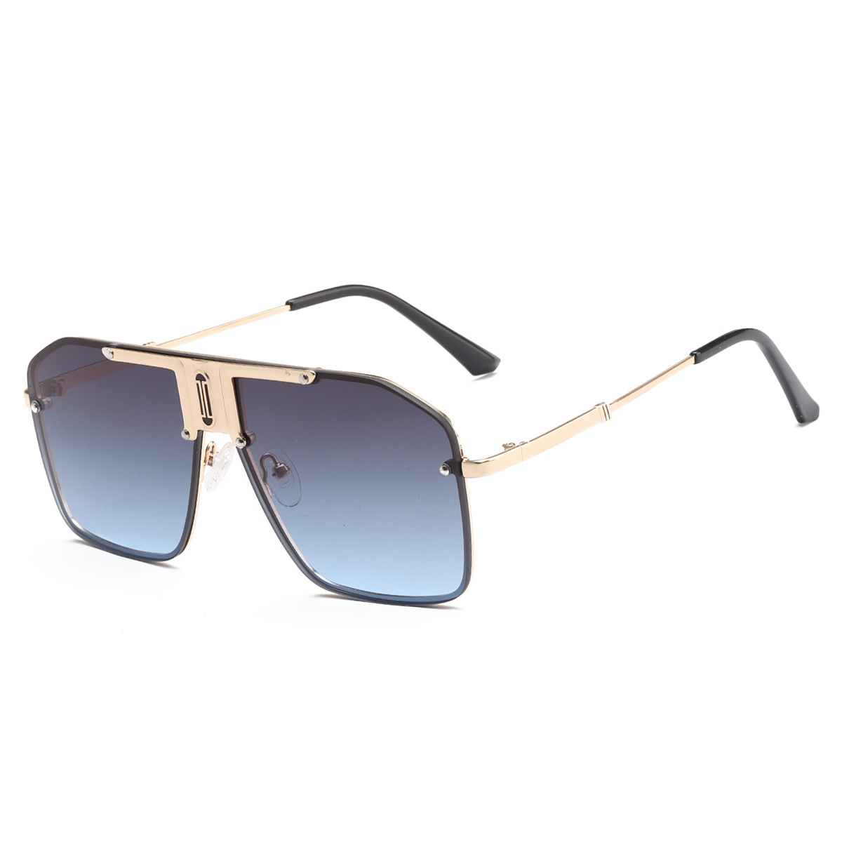 Marco dorado pieza gris y azul