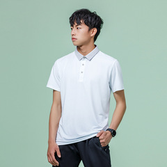 2022 Same style ice silk T-shirt for men and women, short-sleeved summer quick-drying large size loose lapel men's sports fitness casual T-shirt