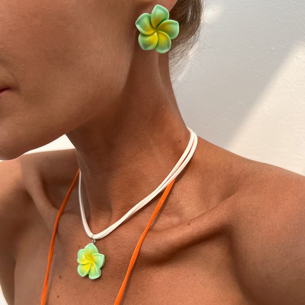 Sweet Acrylic New Velvet Flower Women's Jewelry Set display picture 11
