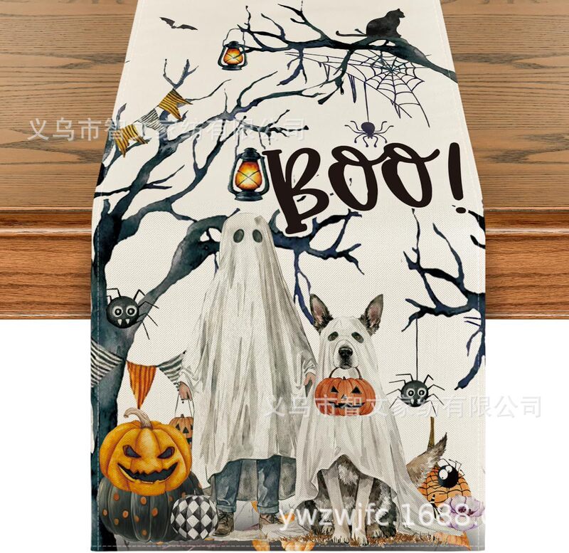 アマゾンの新型秋のテーブル旗ハロウィーンテーブル旗幽霊カボチャテーブル旗装飾メーカー直販|undefined