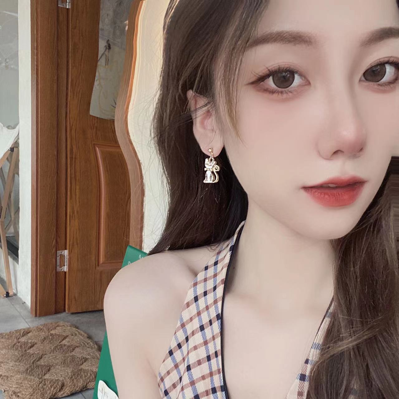 Daily Occasion Alloy Material Fashion Cat Alloy Women's Drop Earrings 1 Pair