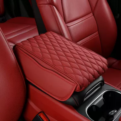 Armrest box pad — Popular Car Goodies Car Heightening - large-bingdoudou-wine-red-upgraded-style-with-pocket