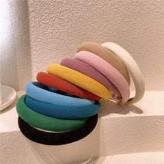 Korean wide edge sponge headband high forehead girl influencer face wash press hair headband simple outdoor hair clip