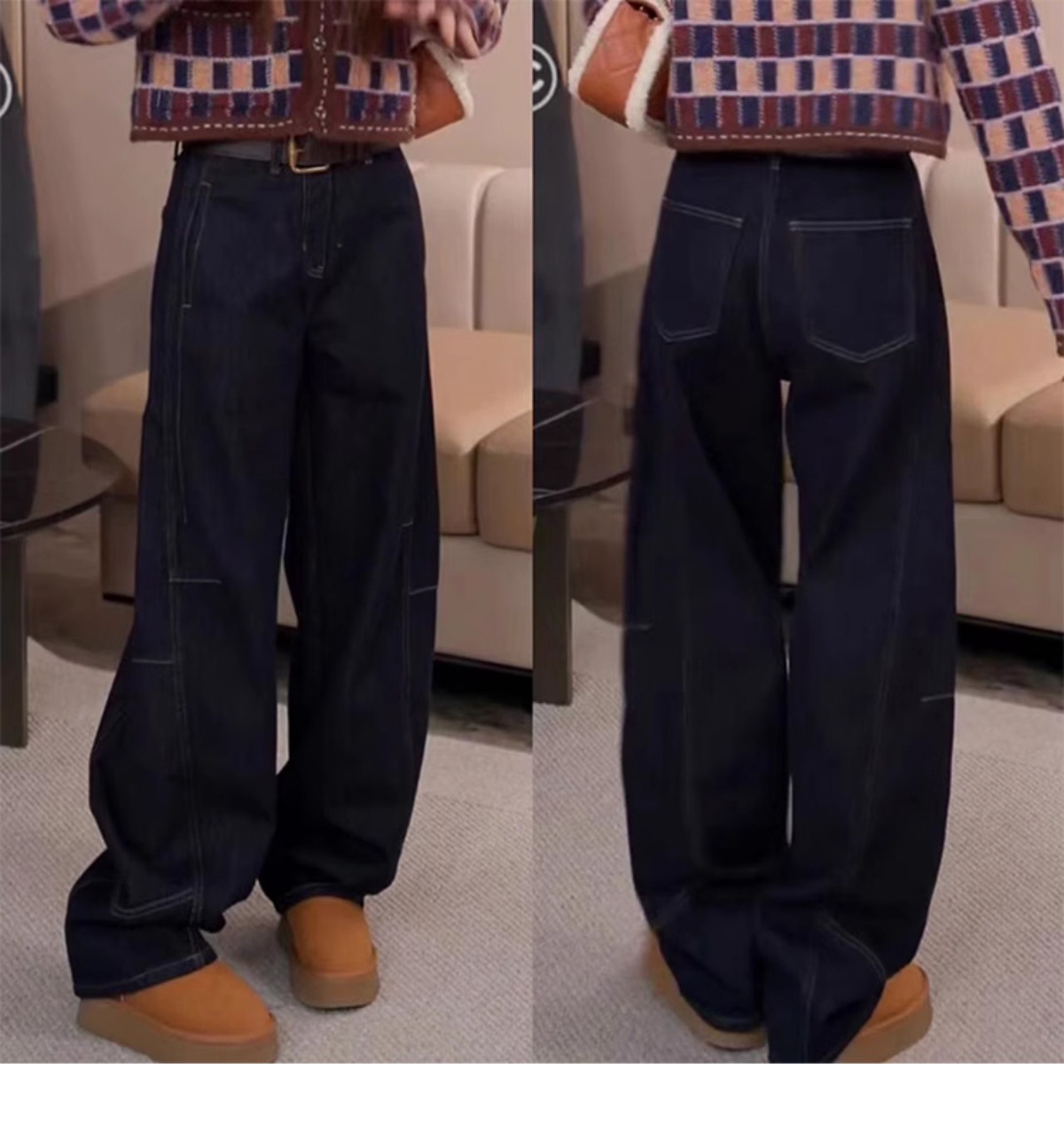 Damen Jeans Mit Hohem Bund Und Fleecefutter Für Den Winter_voghion.com