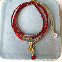 批发红尖金切面三圈多层手链女款抽拉扣可调节大小