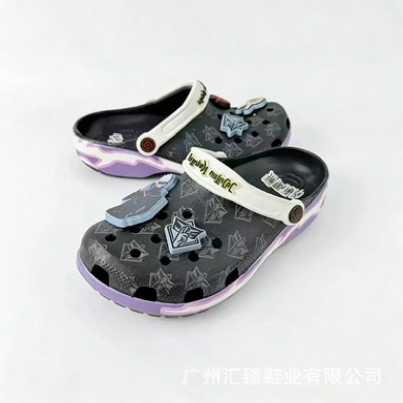 Clásico estrella de tarjeta en el lugar zapatos agujero para niños sandalias antideslizantes zapatillas de cabeza de niños zapatillas de playa al por mayor image 22