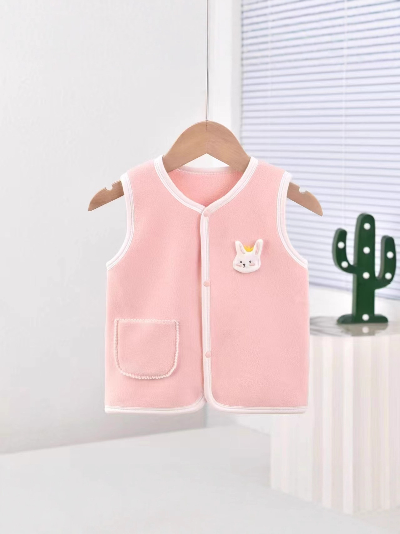 Otoño y invierno nuevo chaleco de terciopelo de gato caliente chaleco de terciopelo para niños y niñas, bebés de doble capa de terciopelo cardigan interior y exterior