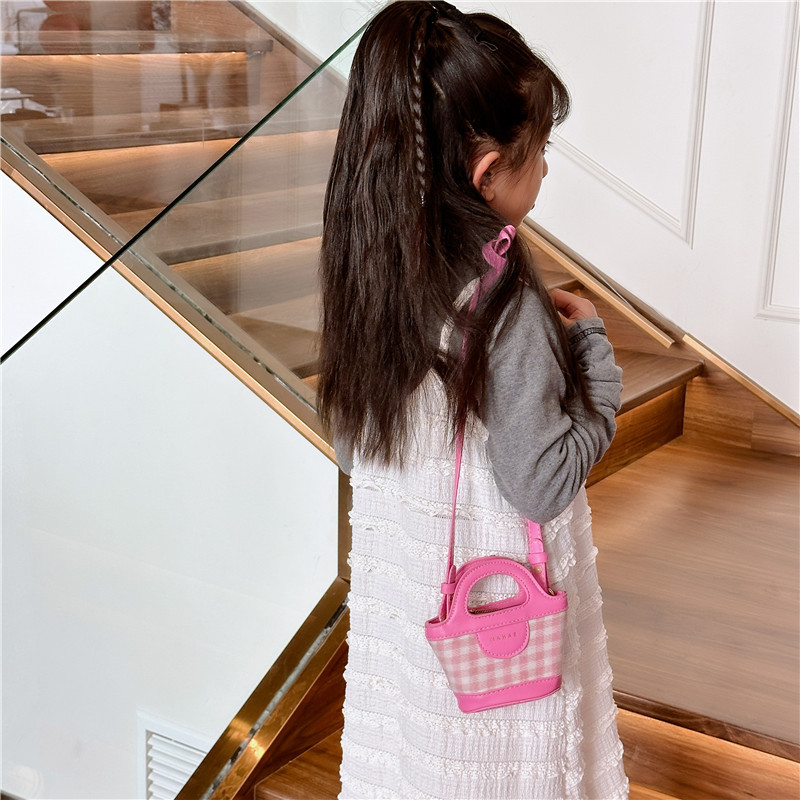 Bolso infantil estilo 2025, mini bolso de mano a cuadros para bebé, monedero retro elegante para niña
