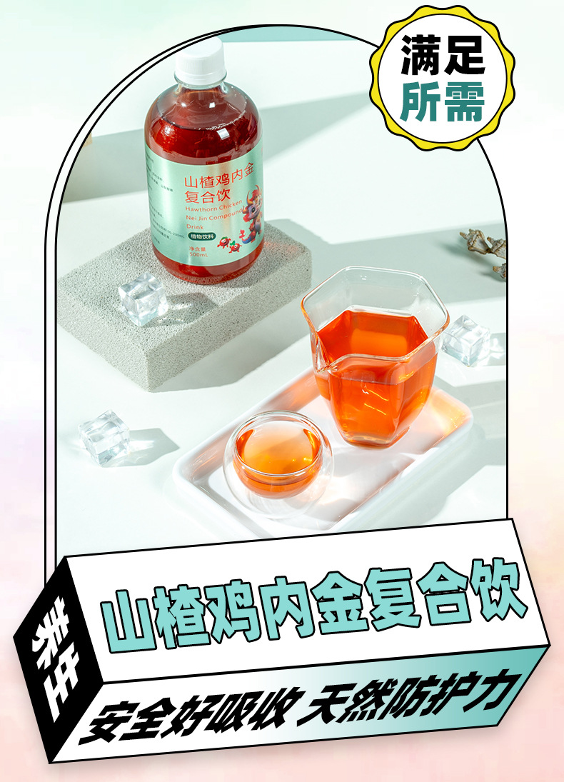 Hawthorn & Chicken Gizzard Lining Compound Drink (Shan Zha Ji Nei Jin) — 500ml Herbal Fruit Beverage specifications
