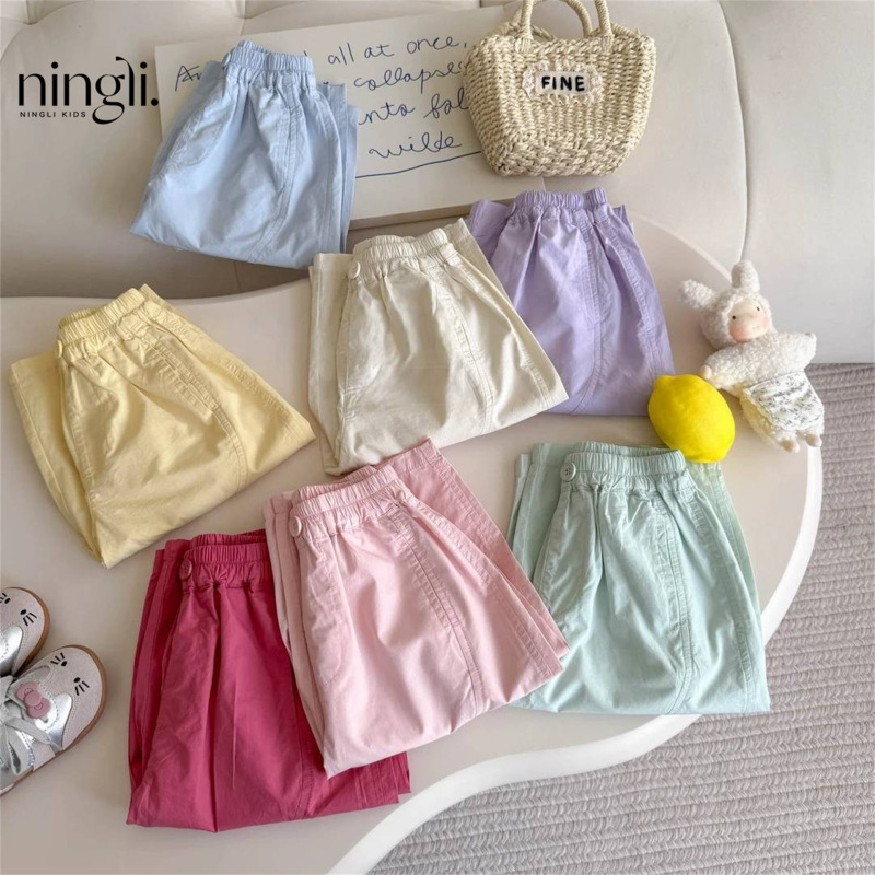 Ningli 女の子韓国スタイルカジュアル防蚊パンツ西洋スタイル 25 夏の新しいワイドレッグパンツ女の赤ちゃん薄いルーズパンツ|undefined