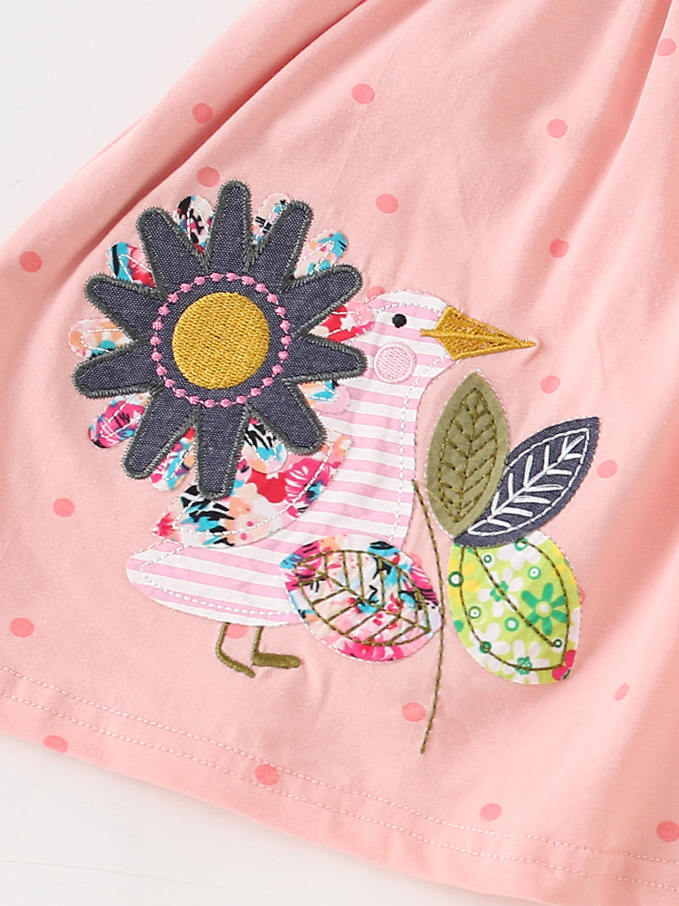 Malwee niñas vestido de verano nuevos niños de manga corta estilo europeo y americano cuello redondo vestido de princesa para niños