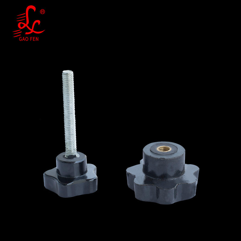 五星把手手拧螺丝胶木柄头机床旋扭五角星形内外牙梅花手柄丝杆