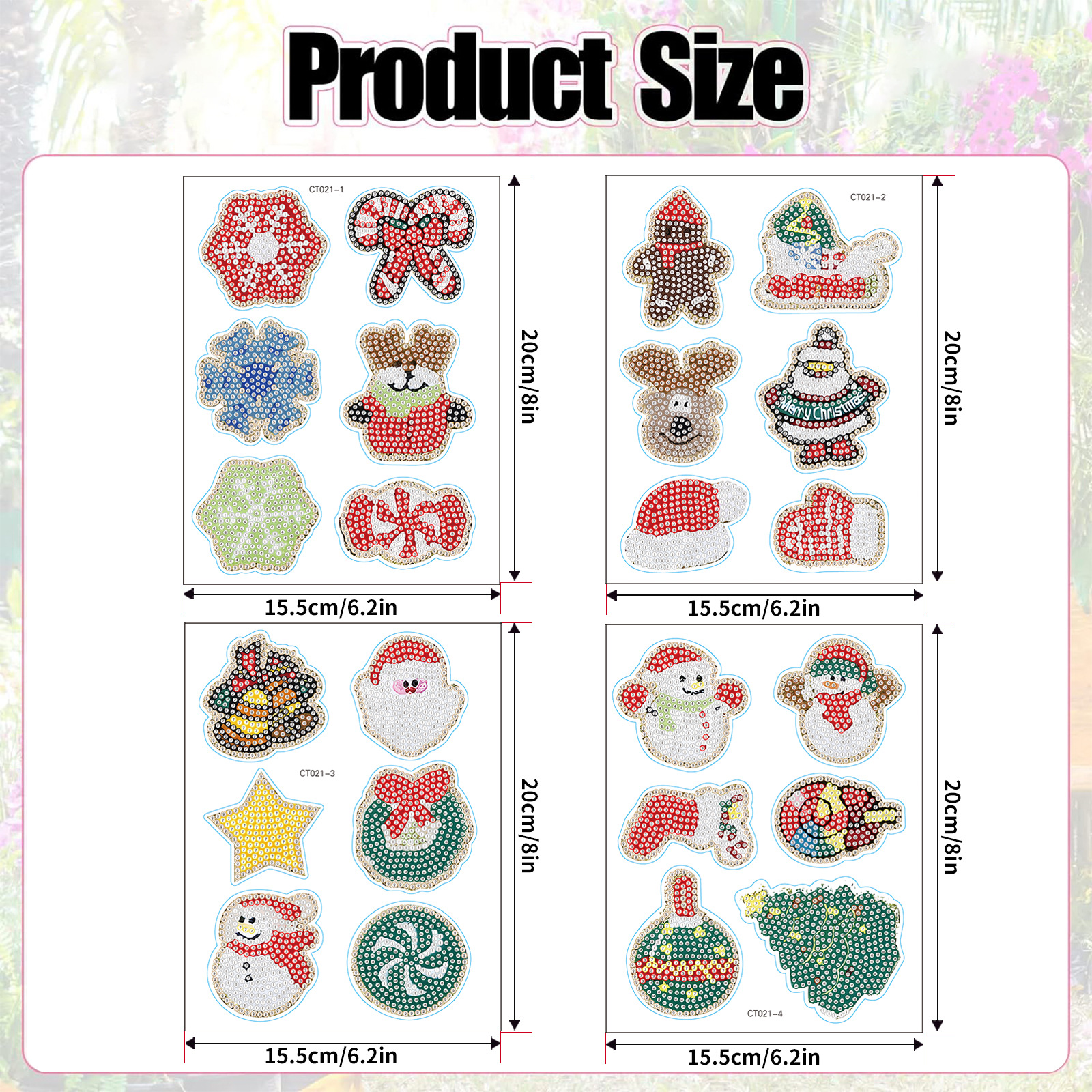 Navidad transfronteriza dibujo de diamantes adsorción pegatinas de refrigerador para niños hechos a mano diy creativo mampostería pegatinas juguetes al por mayor