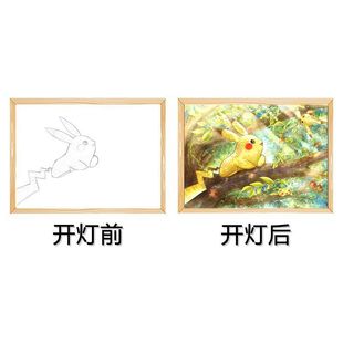 The spirit treasure can dream photo frame lamp painting ins Wind Pokemon Pikachu surrounding desktop decoration led night light