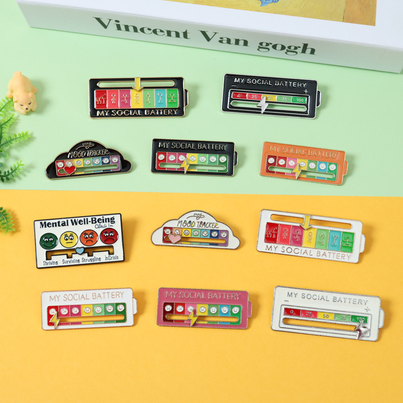 Slidable Mood Brooch Expression Social Power Badge Explosive Fun Pin Personalized Corsage Bag Accessories