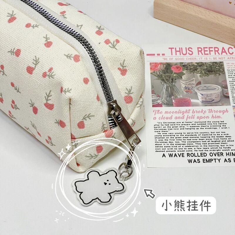 ガーリーで爽やかで可愛い花柄収納ペンバッグ、シンプルな文具バッグ、見栄えの良い大容量収納バッグ|undefined
