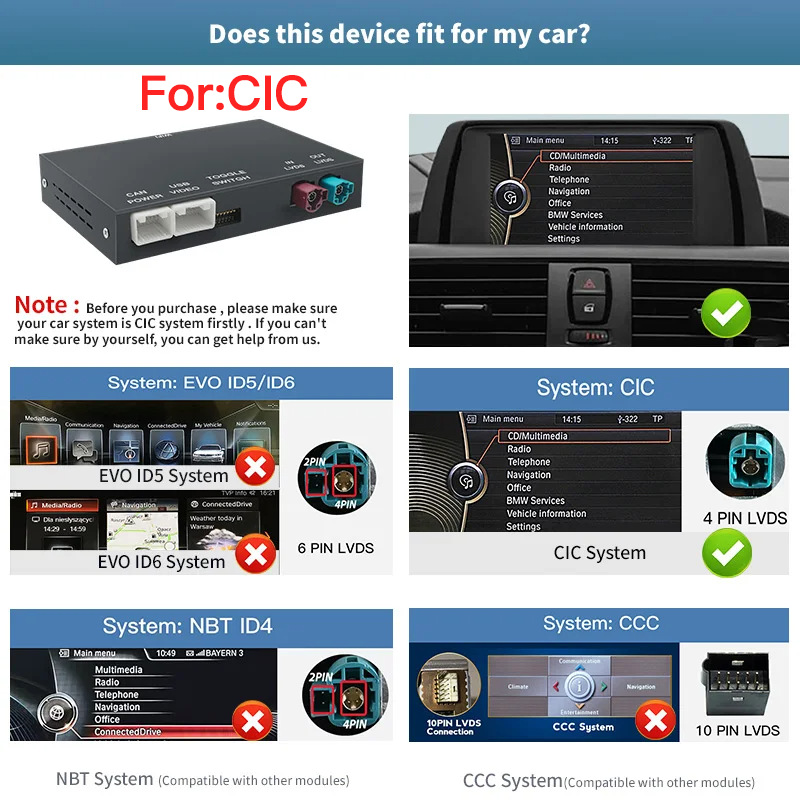 Wireless CarPlay box Android Auto module for BMW NBT System 1 2 3 4 5 6 7 Series X1 X3 X4 X5 X6 F25 F10 F11 F20 F21 F30 F31 F15
