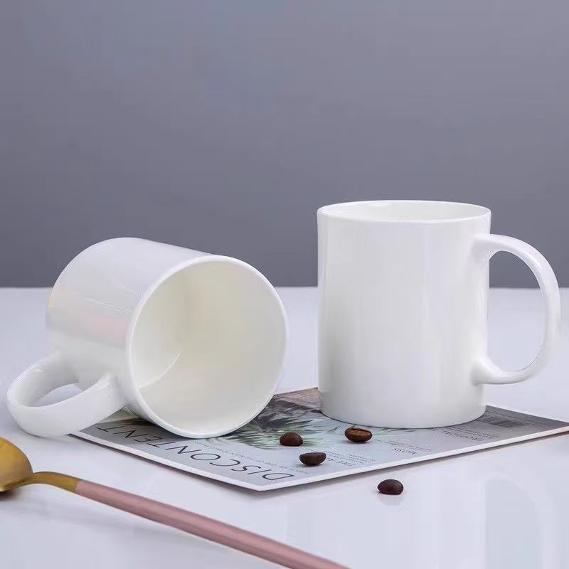 Grado AB Taza recubierta en blanco