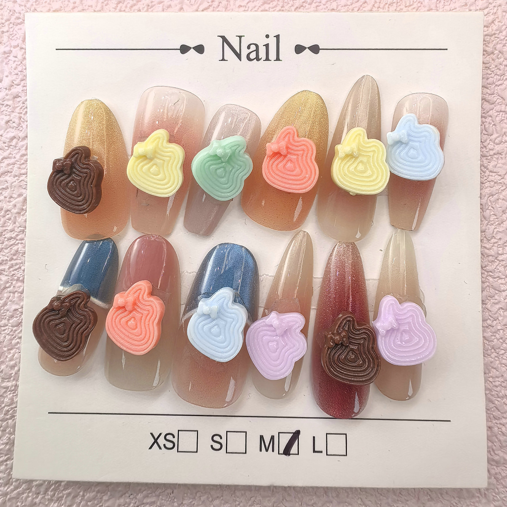 马卡龙巧克力美甲饰品食玩甜品彩色立体树脂穿戴甲配饰批发000