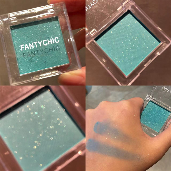 FANTYCHIC Sombra de ojos monocromática verde pavo real menta verde vinca azul taro barro gris rosa sombra de ojos comercio exterior transfronterizo