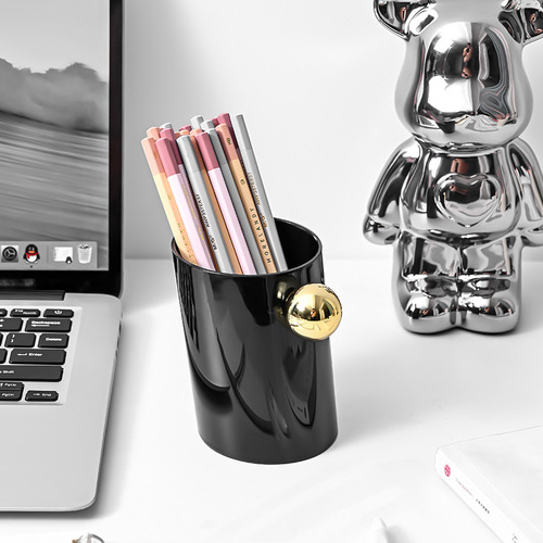 Creative oblique plug-in cute pen holder, large-capacity student desktop stationery holder, office high-looking storage pen holder