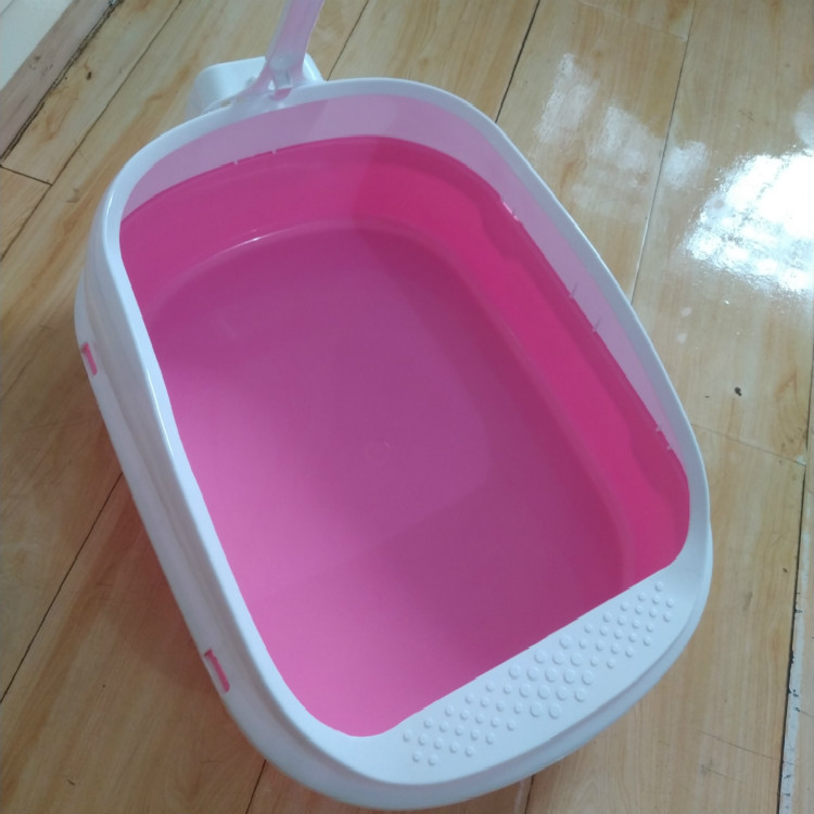 方形盆半封閉貓砂盆防外濺貓屎盆貓沙盆大號小號貓廁所貓砂盆批發