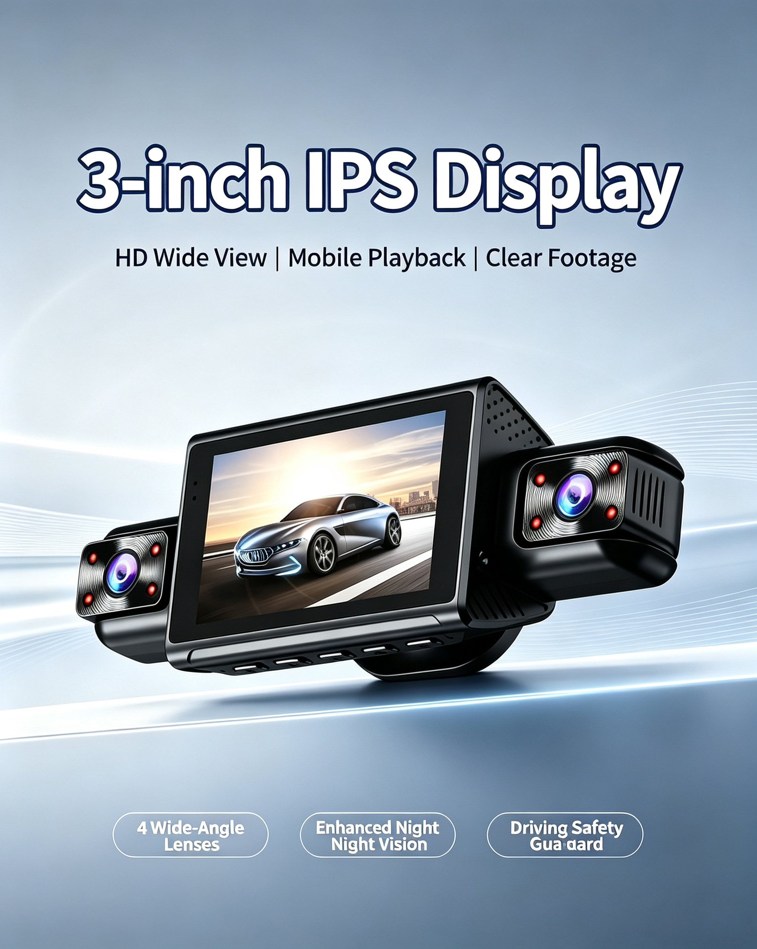 Cross-border high-definition 4-camera dashcam with interior and exterior, front, rear, left, and right panoramic views, with WiFi and car reversing camera