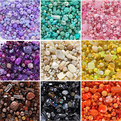 Mobile phone chain diy accessories material acrylic color mixed beads loose beads 20g beaded children's jewelry hair accessories
