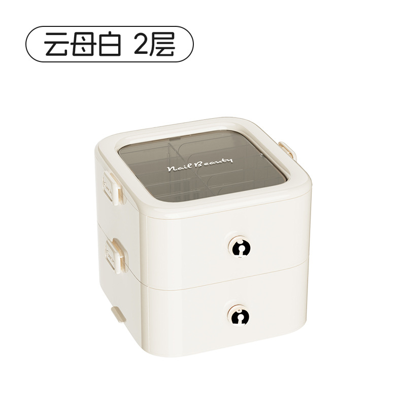 Nueva caja de almacenamiento de uñas y pestañas acabado y exhibición de joyas de pestañas de uñas hechas a mano tipo cajón multicapa