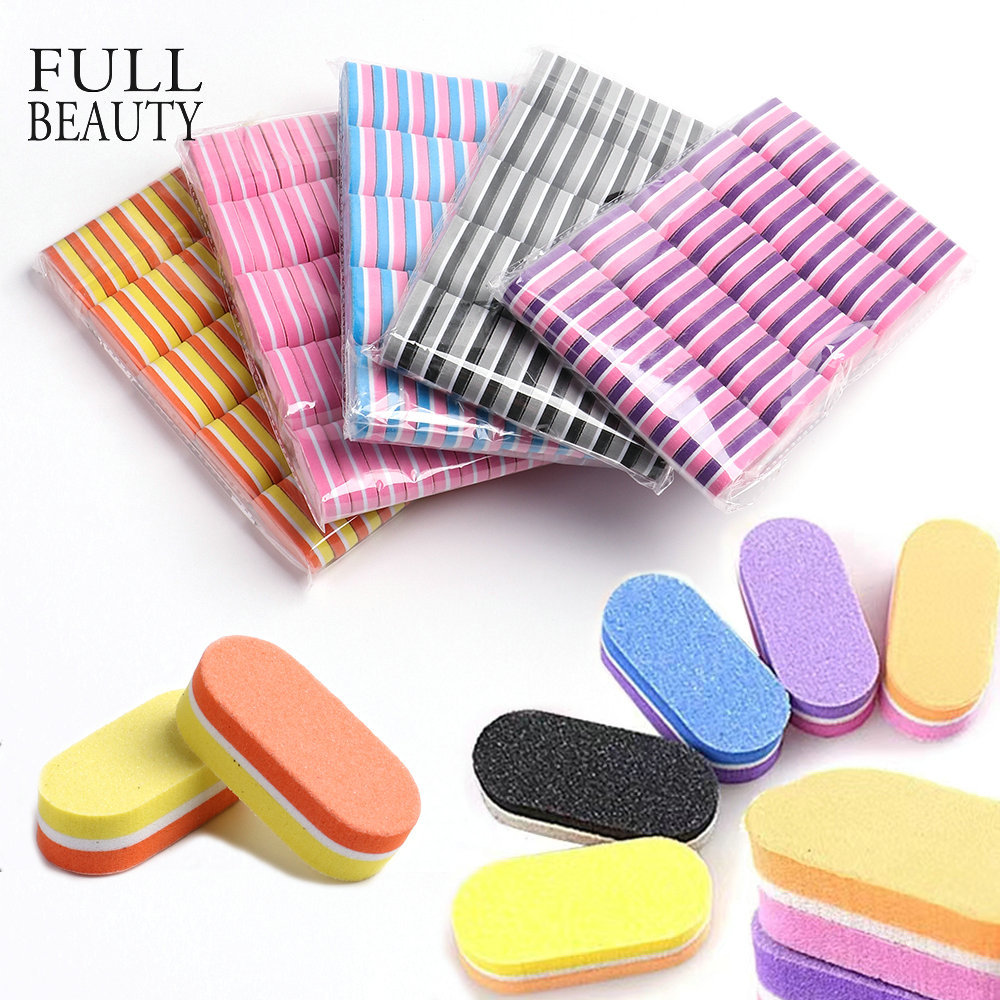 New nail care kit with 10 pieces, mini round "tofu" sponge nail files and shaping tools