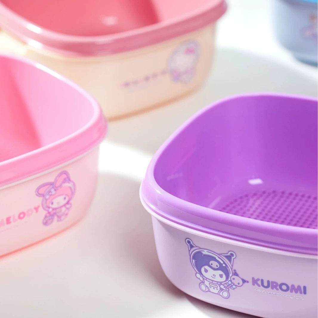 Новая Sanrio двухслойная корзина для слива, кухонная корзина для хранения овощей и фруктов, умывальная чаша, корзина для овощей