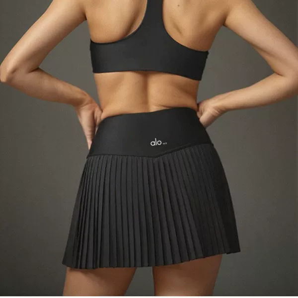 Losco High-Waisted Anti-Exposure Sports Tennis Skirt Double-Layer Fitness Golf Outdoor Pleated Skirt Short Skirt for Women