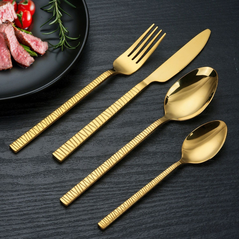 Creativo romano acero inoxidable cubiertos occidentales cuchillo de filete cuchillo de tenedor cucharas refrescos set de titanio cucharas europeas