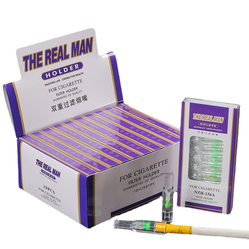 Menshan NZH-156A Disposable Filter Cigarette Holder with Triple Filter Tip, Family Pack of 100