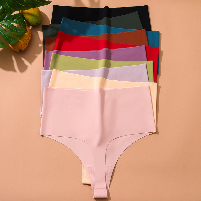 Cross-border Special New Women's Traceless High Waist Casual Cut G-string Solid Color Simple Invisible Sports Sexy T-pants