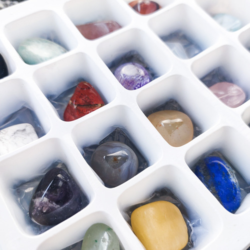 Wholesale Foreign Trade Crystal Gemstone Raw Specimen 20 Kinds of Materials Boxed Teaching Materials for Student Science Education