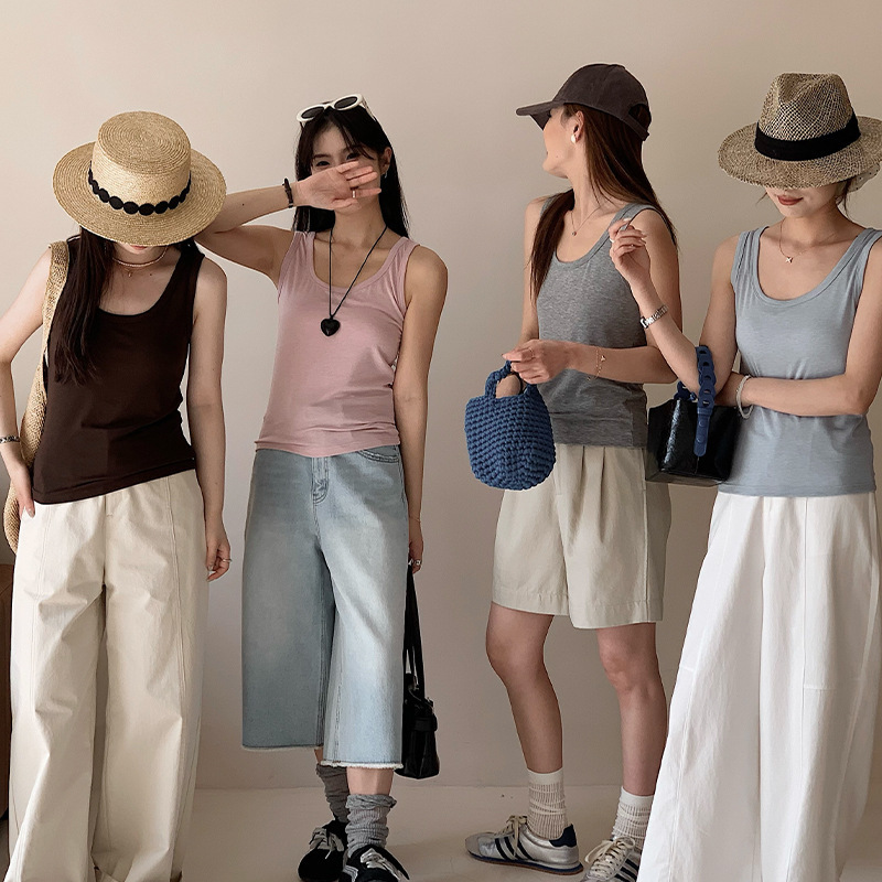 Morishima Camisole Women's New Summer Tencel Wool Sleeveless Top That Can Be Worn Outside Slim-Fitting Bottoming Shirt for Small People