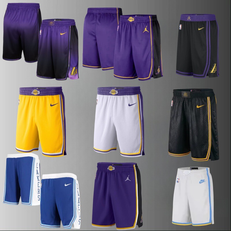 Cross-Border Lakers James Russell Davis Doncic City Edition Sports Shorts Heat-Pressed Basketball Shorts