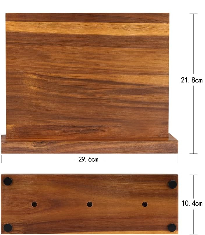 Titular de cuchillo de madera magnético de doble cara titular de cuchillo de cocina multifuncional titular de cuchillo práctico de madera para el hogar